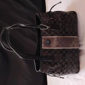 Coach Signature Python Stripe Tote bag / used